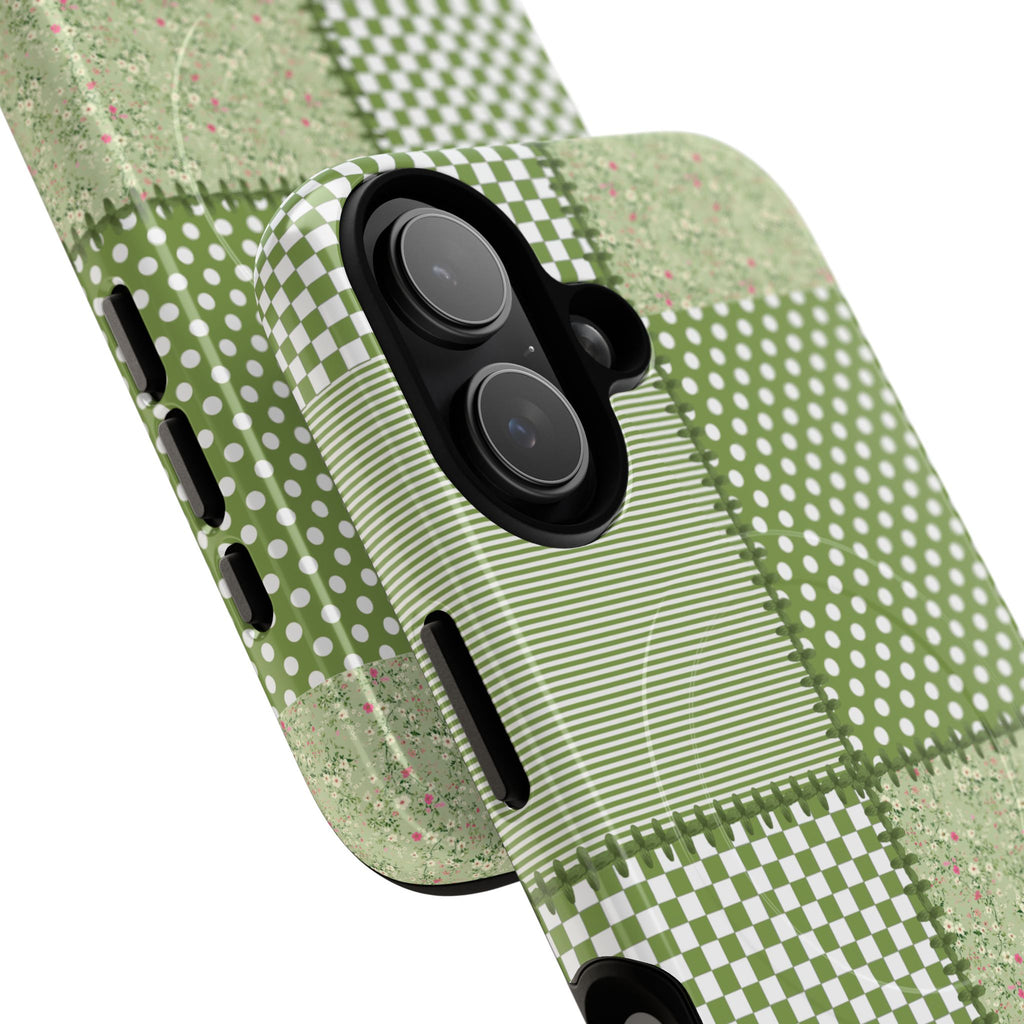 Green Patchwork Phone Case