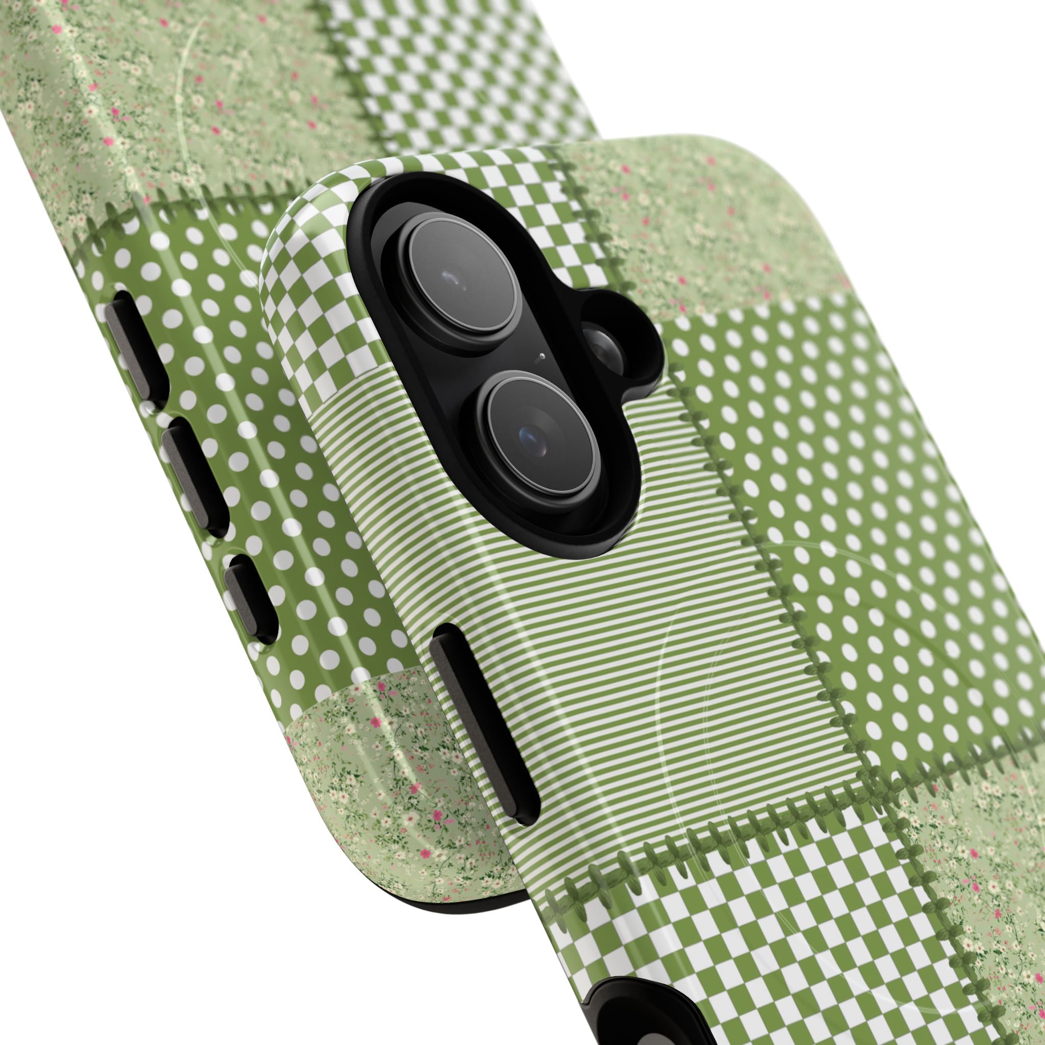 Green Patchwork Phone Case
