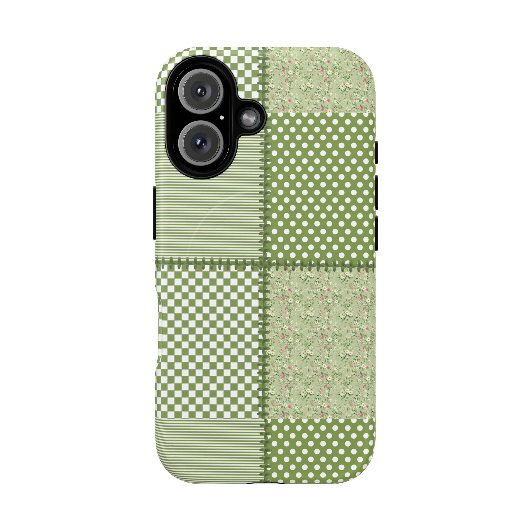 Green Patchwork Phone Case