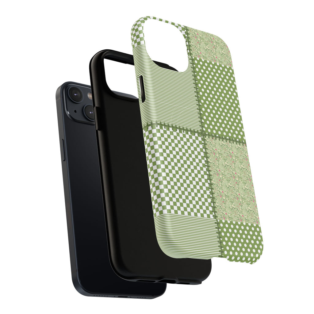 Green Patchwork Phone Case