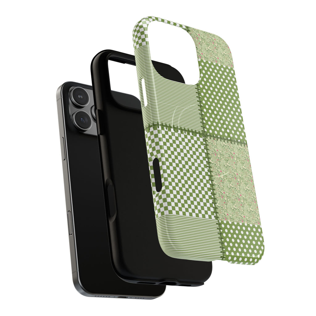 Green Patchwork Phone Case