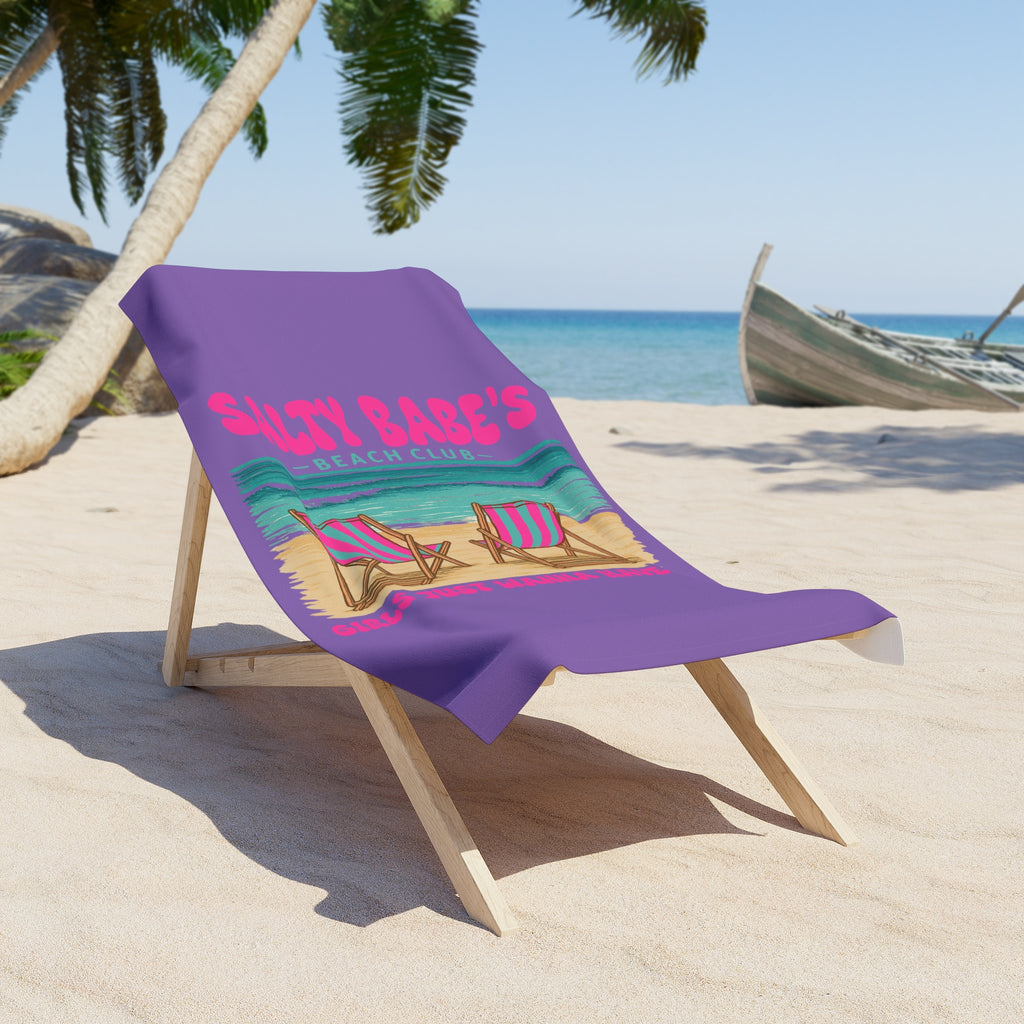 Salty Babe's Beach Club” Towel