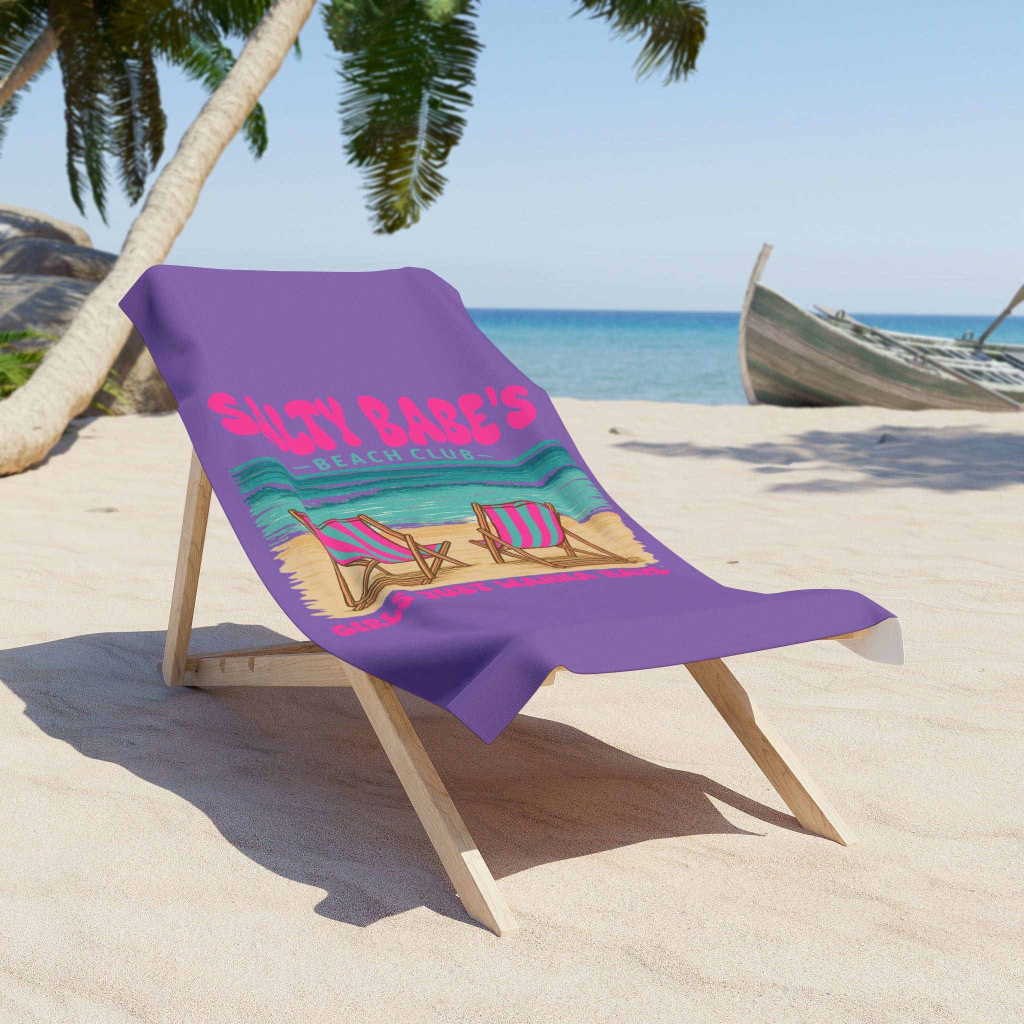 Salty Babe's Beach Club” Towel
