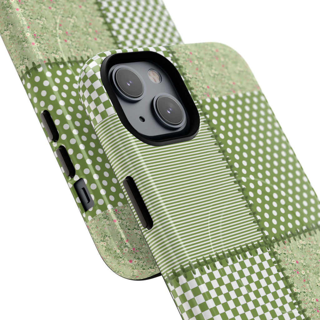 Green Patchwork Phone Case