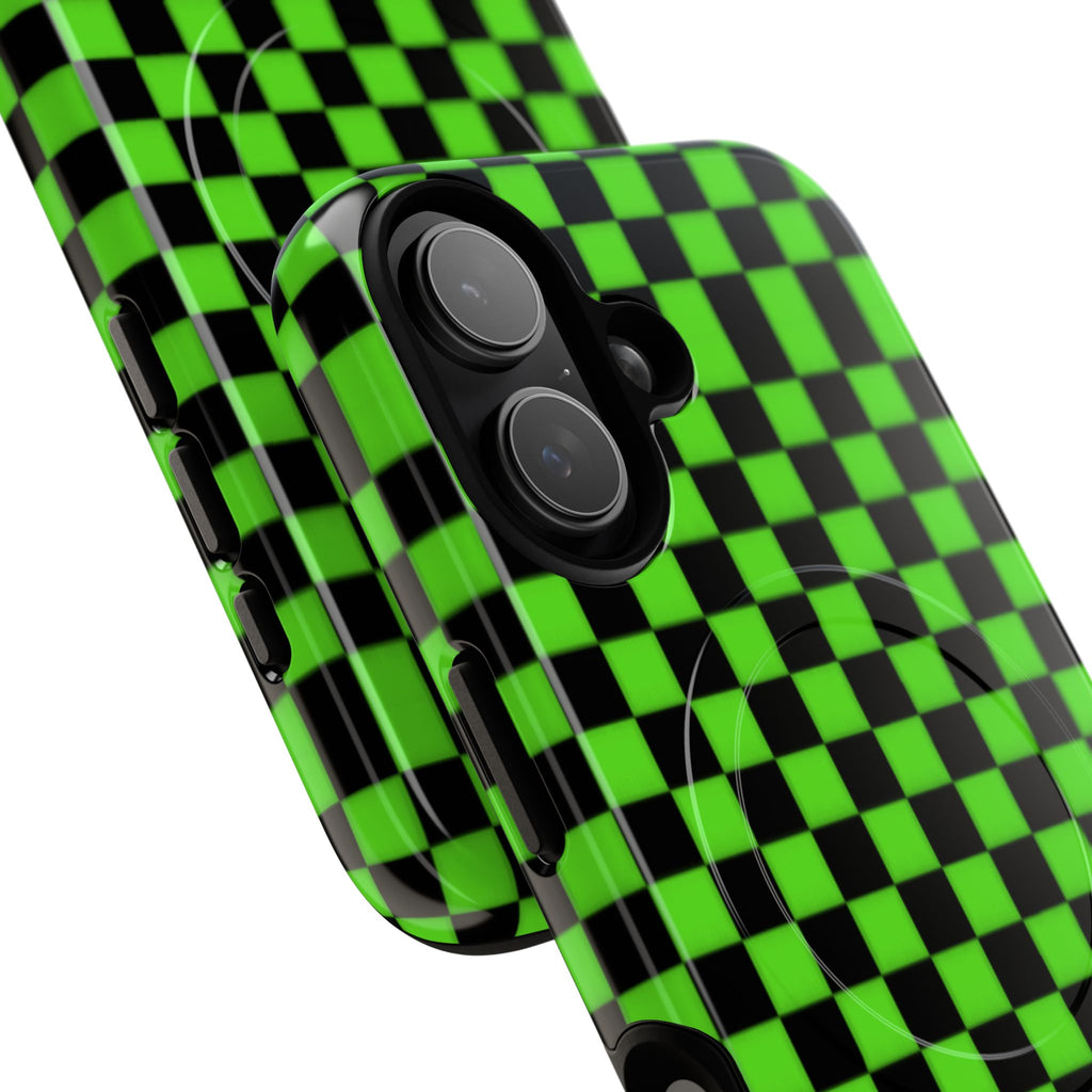 Green Black Checkered Phone Case