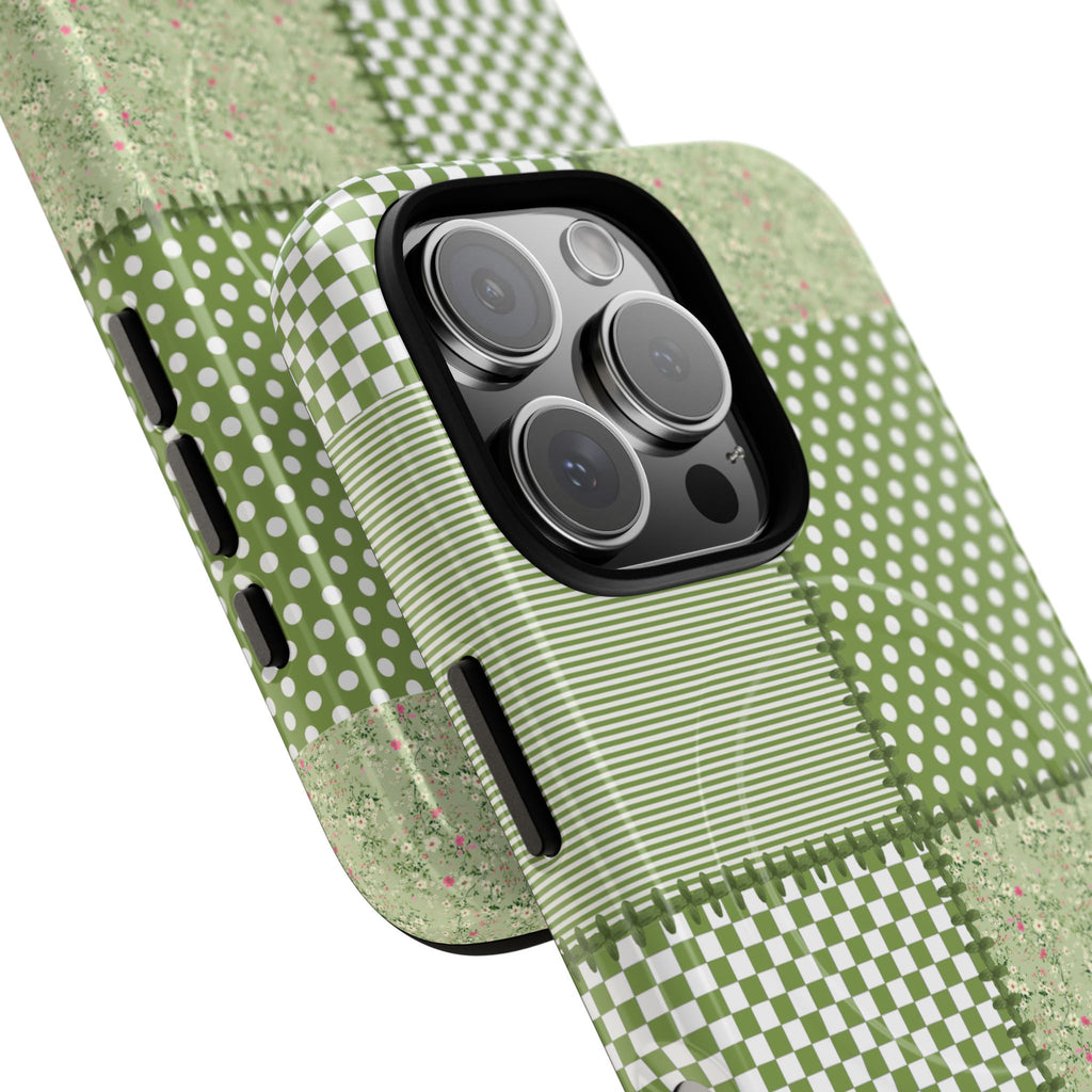 Green Patchwork Phone Case