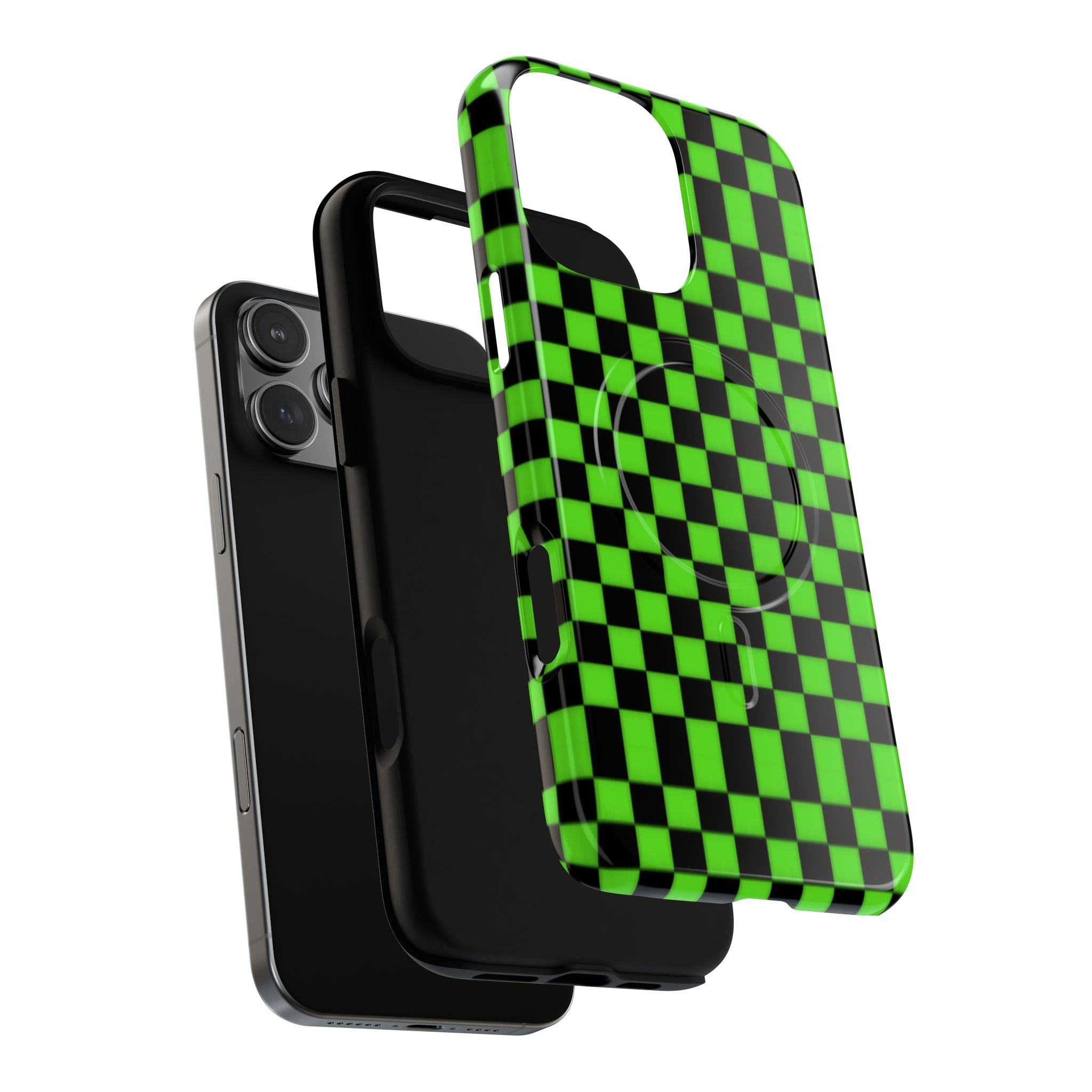 Green Black Checkered Phone Case