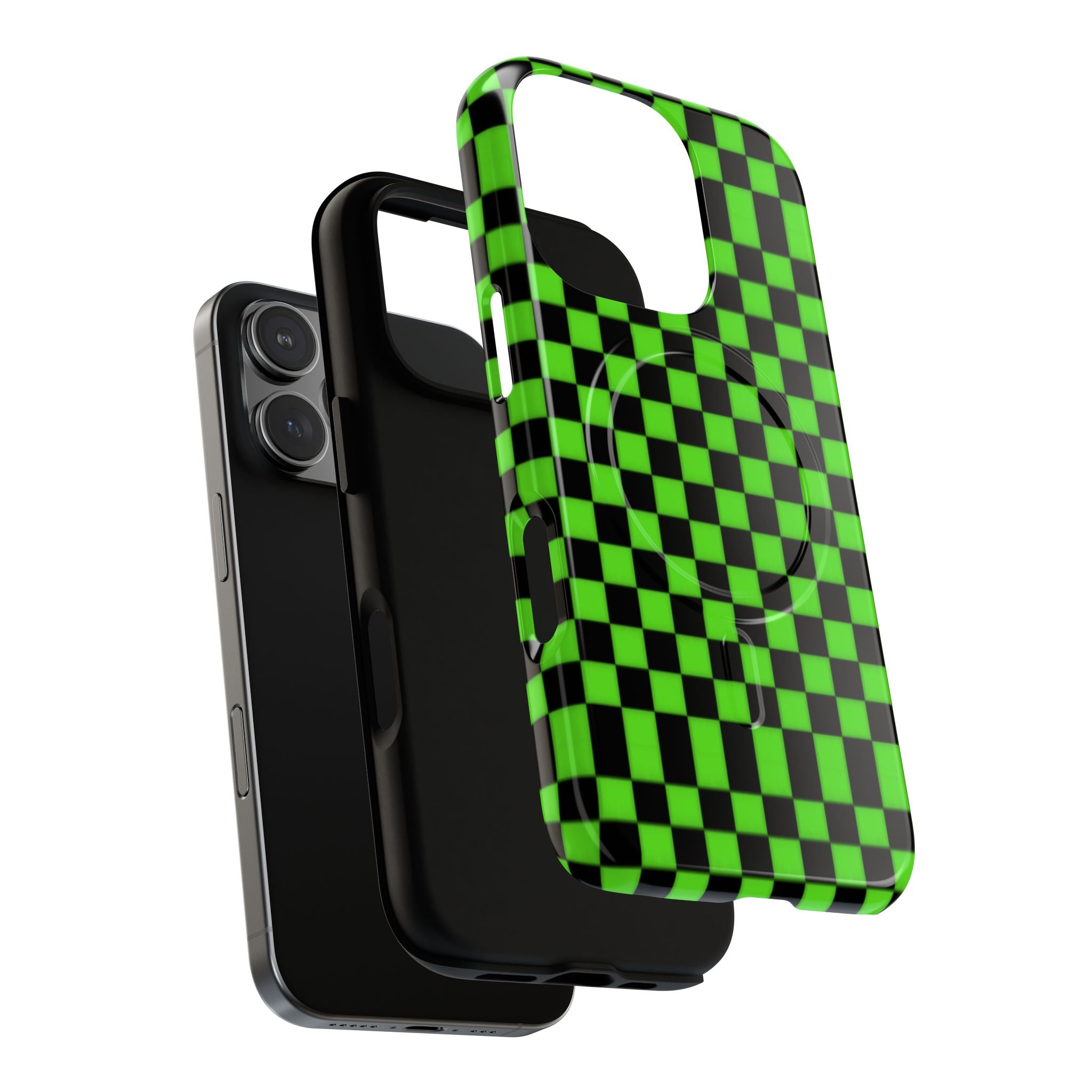 Green Black Checkered Phone Case