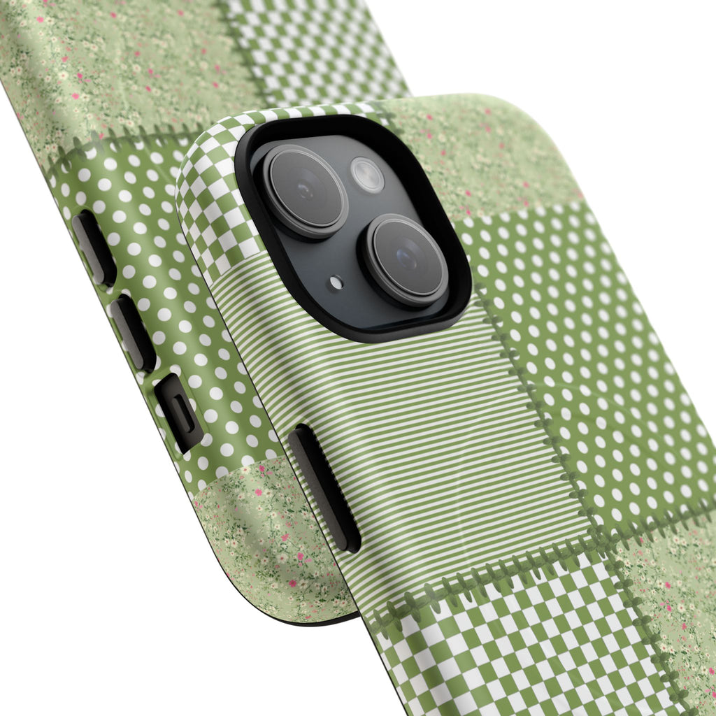 Green Patchwork Phone Case