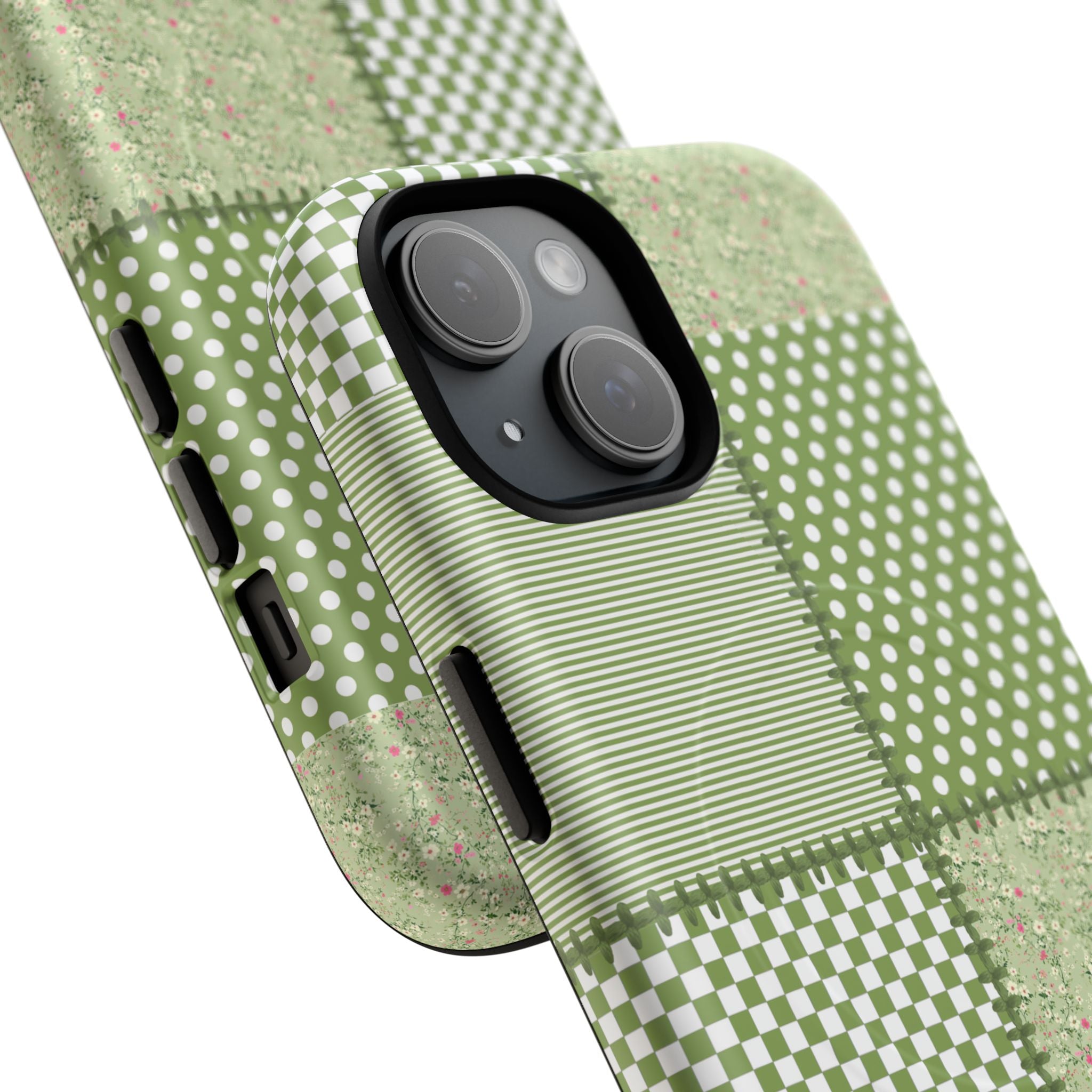 Green Patchwork Phone Case