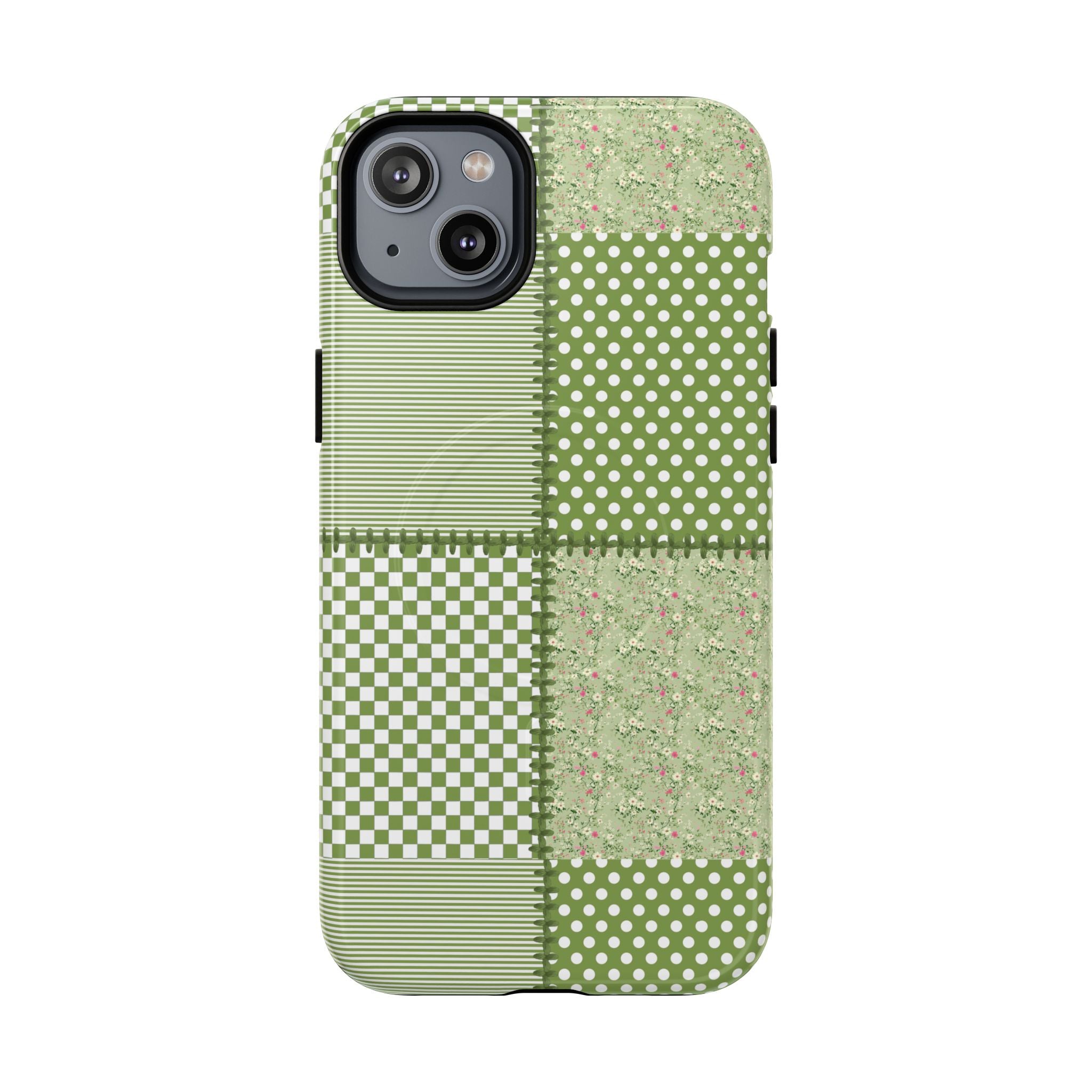 Green Patchwork Phone Case
