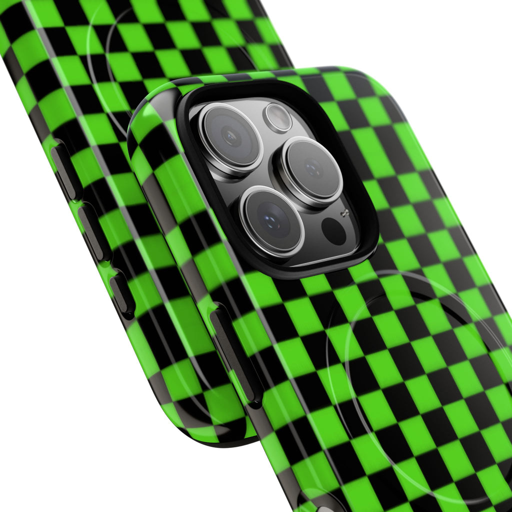 Green Black Checkered Phone Case