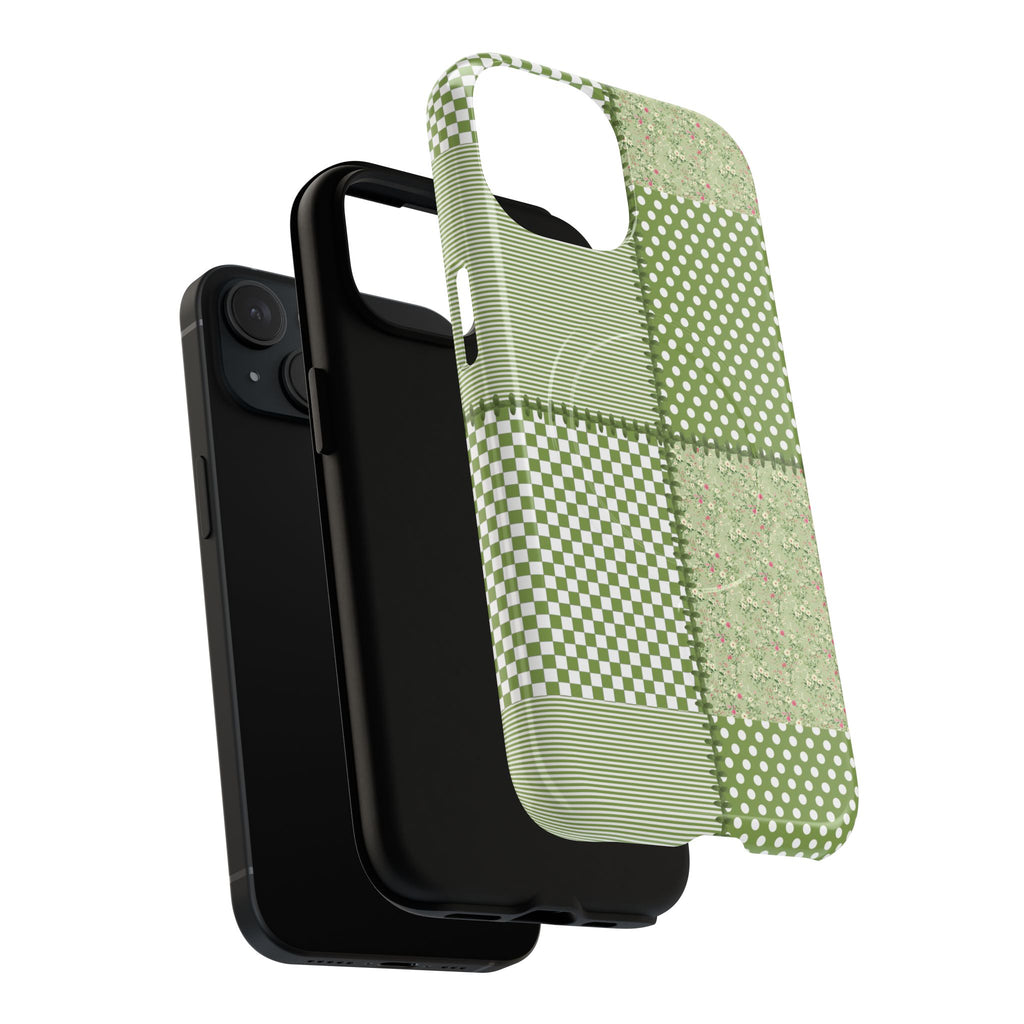 Green Patchwork Phone Case
