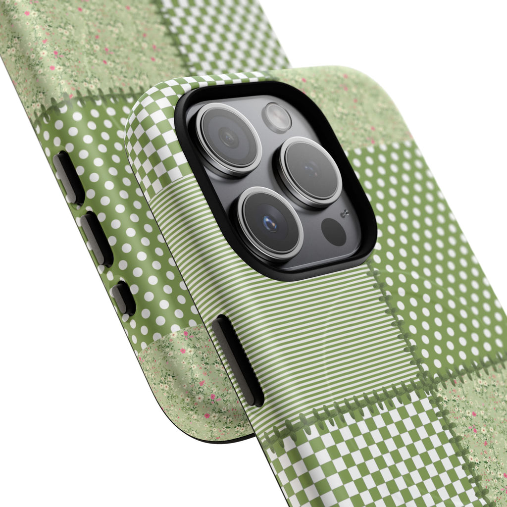 Green Patchwork Phone Case
