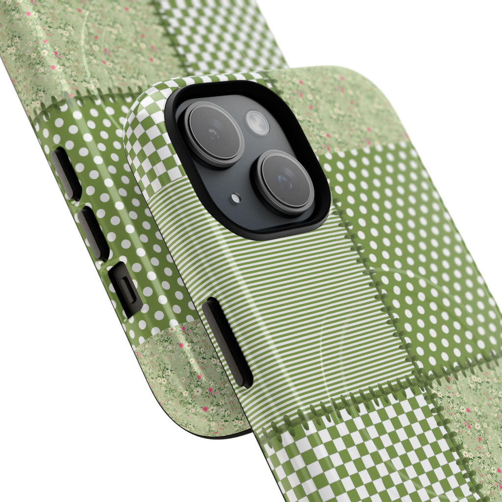 Green Patchwork Phone Case