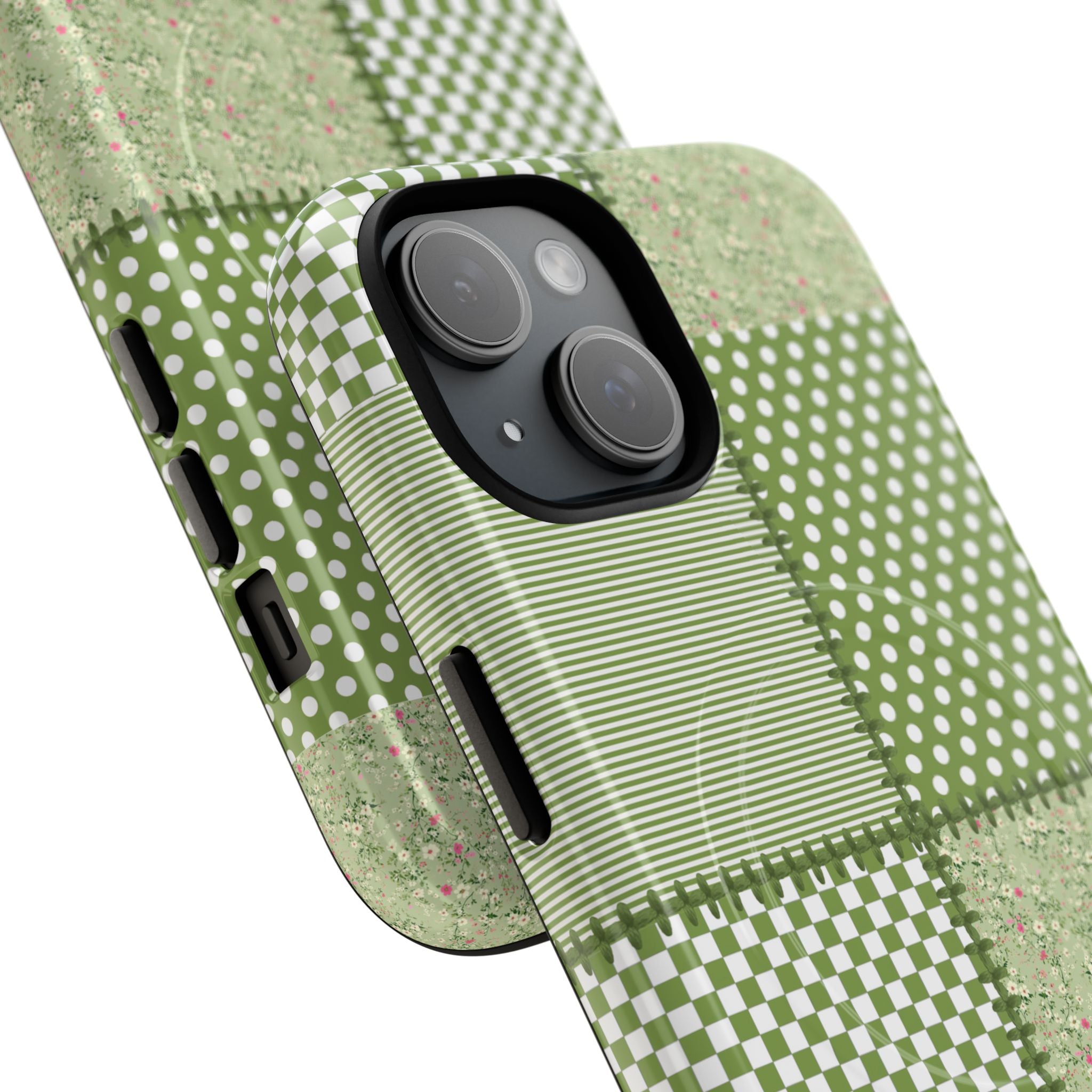 Green Patchwork Phone Case