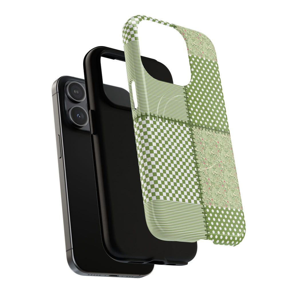 Green Patchwork Phone Case